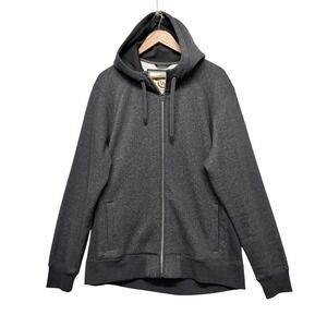 Moosejaw Mountaineering Full Zip Hoodie Men XL Gray Heather Fleece Jacket Hiking